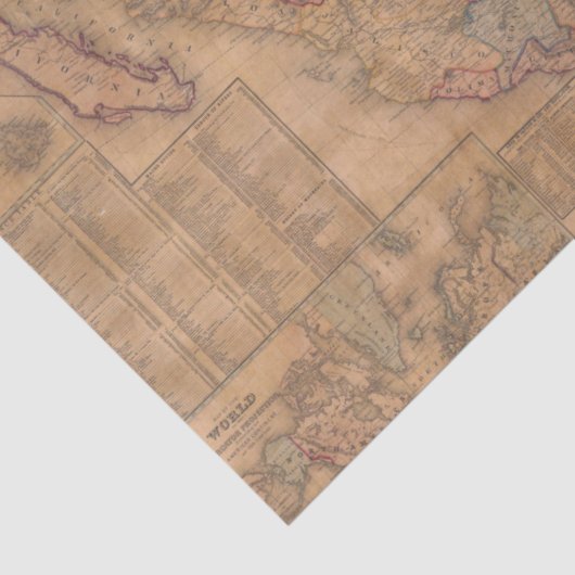 Oude Kaart Reeks 1 Ontwerp 8 Tissuepapier (Detail)