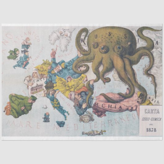 Oude kaart Scene Tissue Paper Tissuepapier (Voorkant)