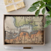 Oude Kaart Serie 1 Ontwerp 10 Tissuepapier (Geschenk)