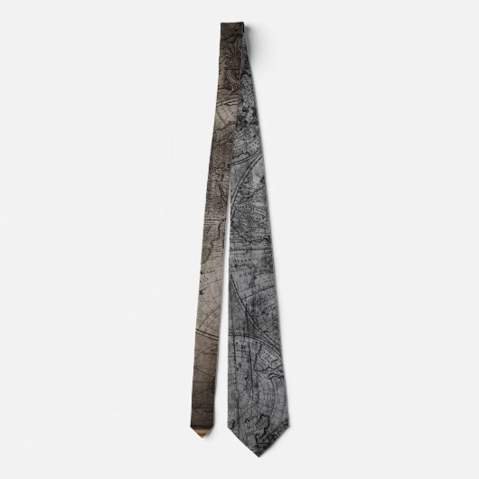 oude kaart stropdas (Achterkant)