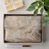 oude kaart tissuepapier (Geschenk)