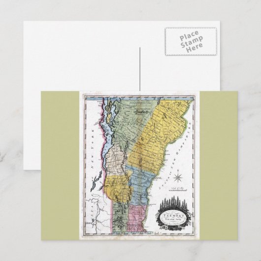 Oude kaart van 1814 Vermont (Voorkant / Achterkant)
