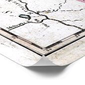 Oude kaart van 1814 Vermont Poster (Hoek)