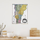 Oude kaart van 1814 Vermont Poster (Keuken)