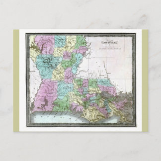 Oude kaart van 1848 Louisiana