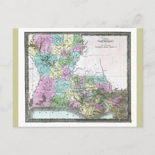 Oude kaart van 1848 Louisiana (Voorkant)