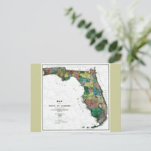 Oude kaart van 1856 Florida (Staand voorkant)