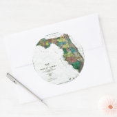 Oude kaart van 1856 Florida Ronde Sticker (Envelop)