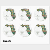 Oude kaart van 1856 Florida Ronde Sticker (Vel)