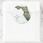 Oude kaart van 1856 Florida Ronde Sticker (Tas)
