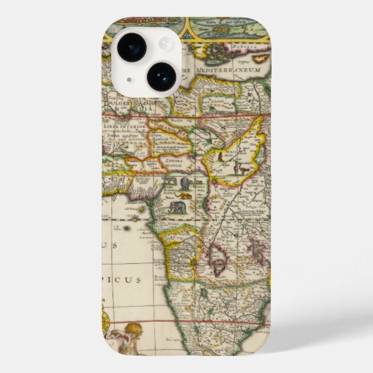 Oude kaart van Afrika door Hondius en Jansson Case-Mate iPhone Case (Achterkant)