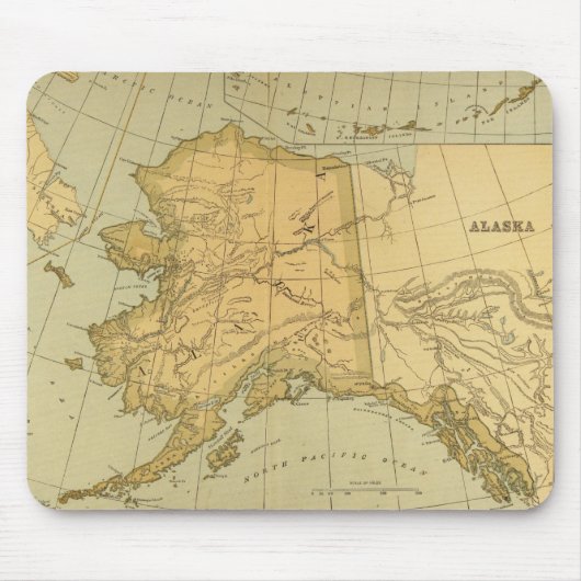 Oude kaart van Alaska (1894) Muismat (Voorkant)