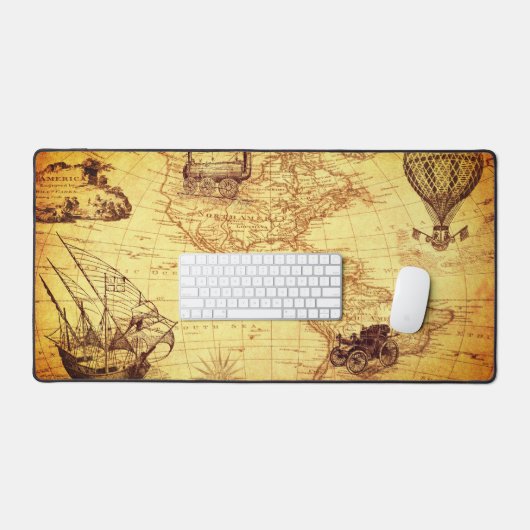 Oude kaart van Amerika  Bureaumat (Keyboard & Muis)