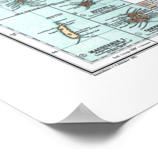 Oude kaart van Antarctica Poster (Hoek)