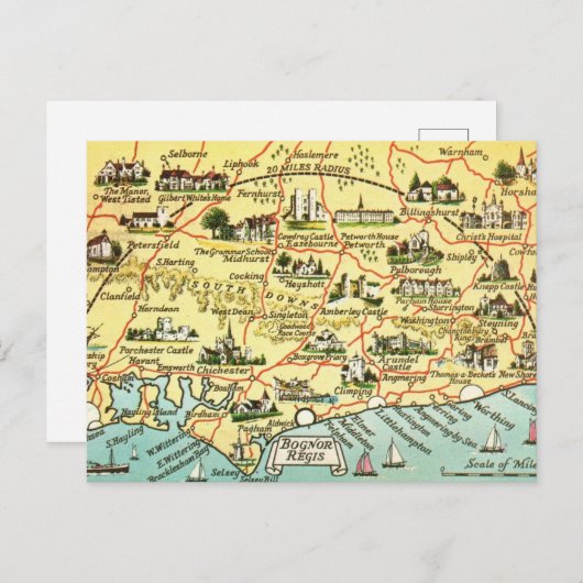 Oude kaart van Bognor Engeland mok (Voorkant / Achterkant)