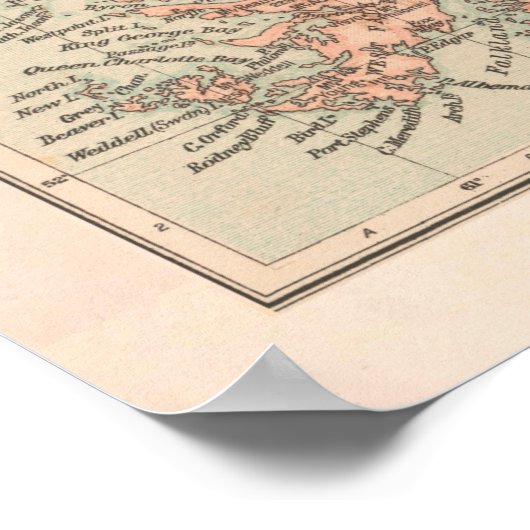 Oude kaart van Britse kolonies (1919) Poster (Hoek)