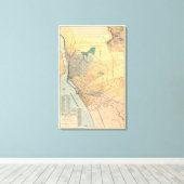 Oude kaart van Buffalo New York 1891 Canvas Afdruk (Insitu (Houten vloer))