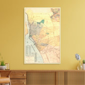 Oude kaart van Buffalo New York 1891 Canvas Afdruk (Insitu (Woonkamer))