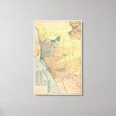 Oude kaart van Buffalo New York 1891 Canvas Afdruk (Voorkant)