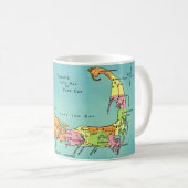 Oude Kaart van Cape Cod Koffiemok (Voorkant rechts)