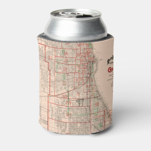 oude kaart van Chicago - 1893 Blikjeskoeler (Blikje Achterkant)