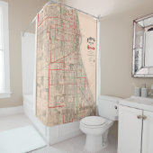 Oude Kaart van Chicago - 1893 Douchegordijn (In situ)