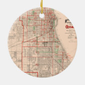  oude kaart van Chicago - 1893 Keramisch Ornament (Achterkant)