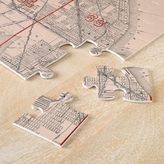  Oude Kaart van Chicago - 1893 Legpuzzel (Zijkant)