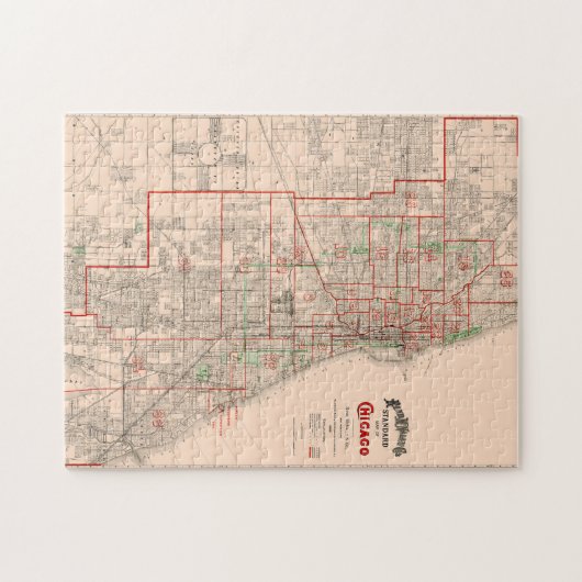  Oude Kaart van Chicago - 1893 Legpuzzel (Horizontaal)