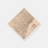  oude kaart van Chicago - 1893 Servetten (Hoek)