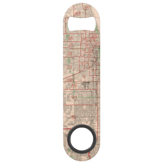 Oude Kaart van Chicago - 1893 Speed Flessenopener (Voorkant)