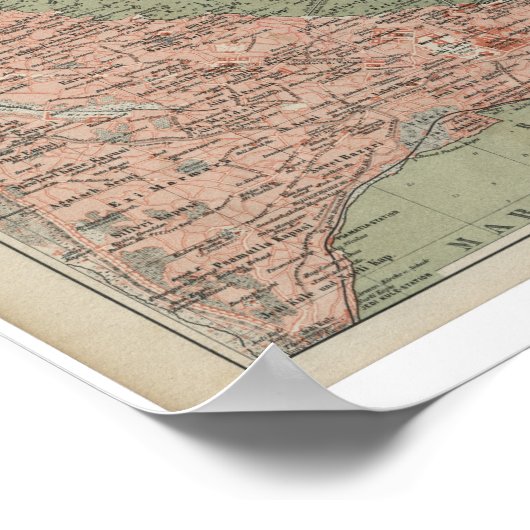 Oude kaart van Constantinopel Poster (Hoek)