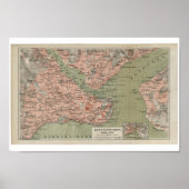 Oude kaart van Constantinopel Poster (Voorkant)