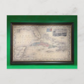Oude kaart van Cuba ansichtkaart (Voorkant)