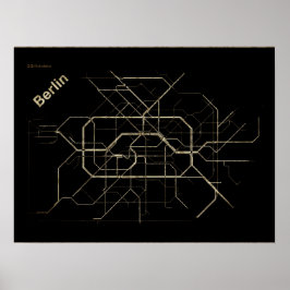 Oude kaart van de Berlijnse metro Poster