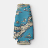  Oude Kaart van de Bermudaeilanden Flesjeskoeler (Voorkant)