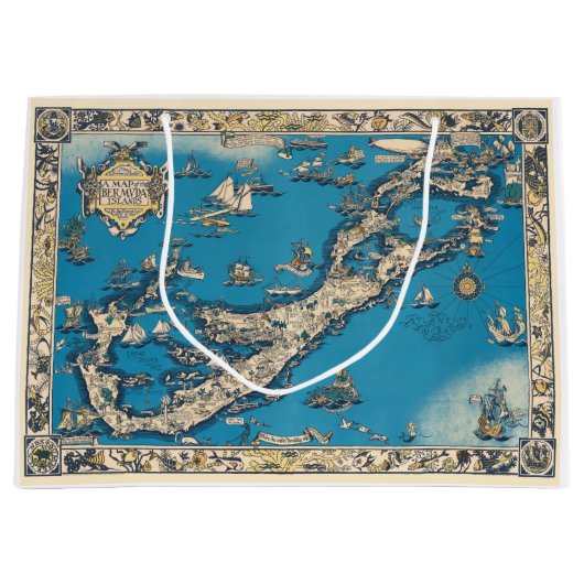  Oude Kaart van de Bermudaeilanden Large Cadeautasje (Voorkant)
