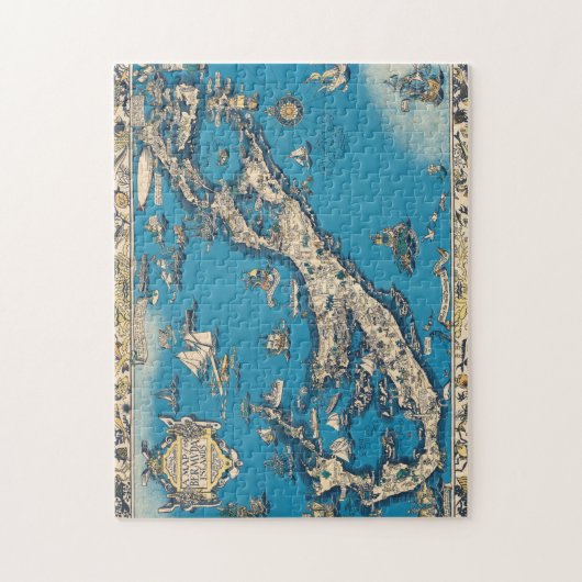  Oude Kaart van de Bermudaeilanden Legpuzzel (Verticaal)