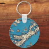 Oude Kaart van de Bermudaeilanden Sleutelhanger (Voorkant)