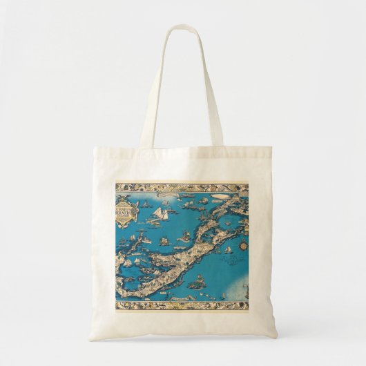  Oude Kaart van de Bermudaeilanden Tote Bag (Voorkant)