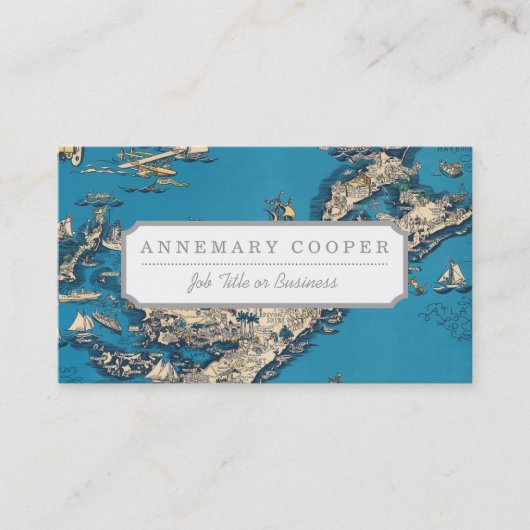  Oude Kaart van de Bermudaeilanden Visitekaartje (Voorkant)