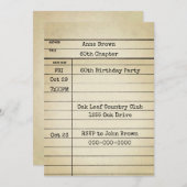 Oude Kaart van de Bibliotheek 60th Birthday Party (Voorkant / Achterkant)