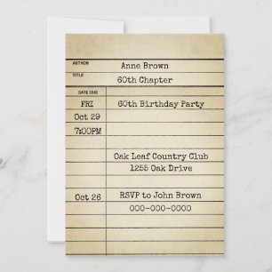 Oude Kaart van de Bibliotheek 60th Birthday Party