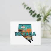 Oude kaart van de staat Nevada USA Reis (Staand voorkant)
