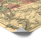 Oude kaart van de staat New York 1871 Poster (Hoek)