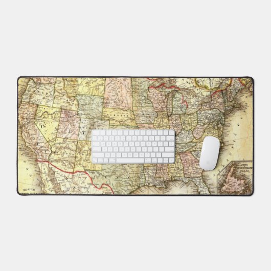 Oude kaart van de VS Bureaumat (Keyboard & Muis)