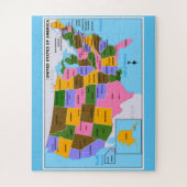 Oude kaart van de VS met de hoofdsteden van de sta Legpuzzel (Verticaal)