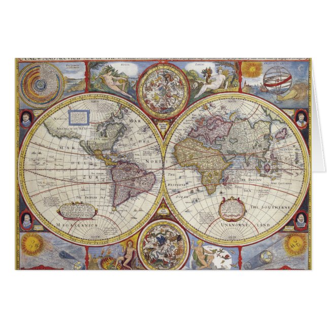 Oude kaart van de wereld (Voorkant Horizontaal)