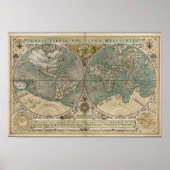 Oude kaart van de wereld 1700 poster (Voorkant)