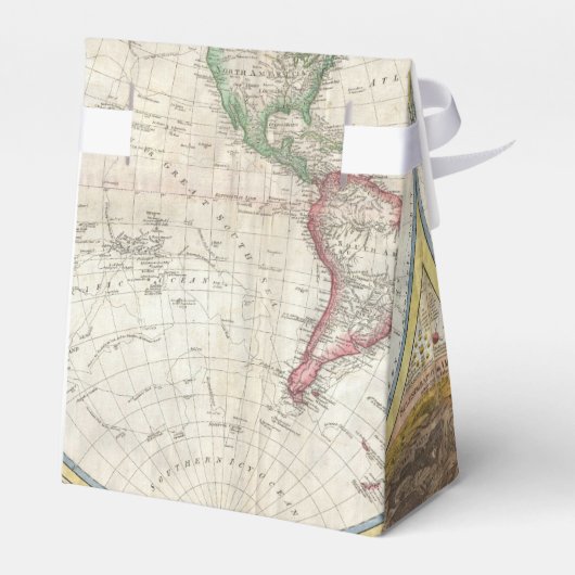 Oude kaart van de wereld bedankdoosjes (Achterkant)